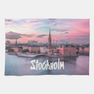 Stockholmer Hauptstadt Schweden Night Skyline Geschirrtuch