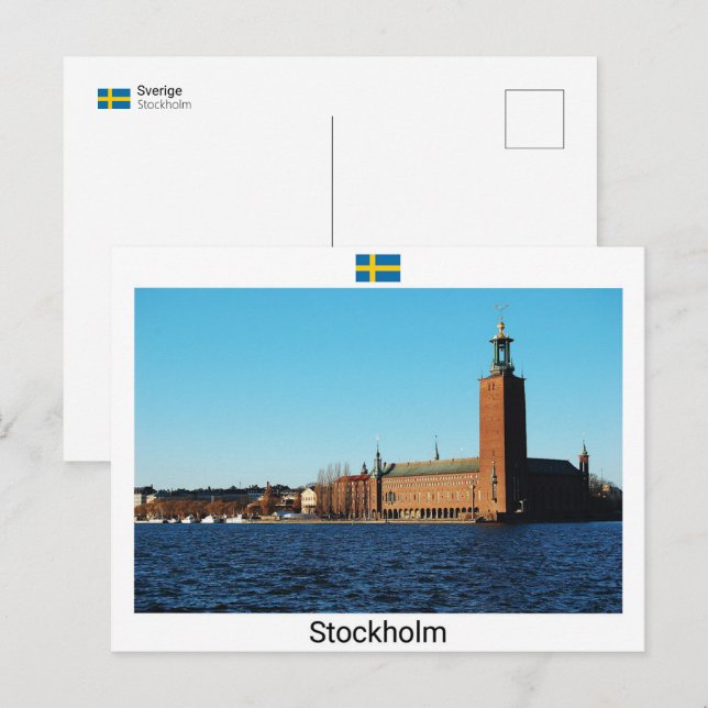 Stockholmer Rathaus - Schweden Postkarte (Vorne/Hinten)