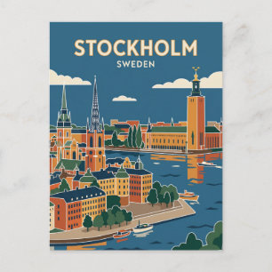 Stockholmer Skyline Schweden Postkarte