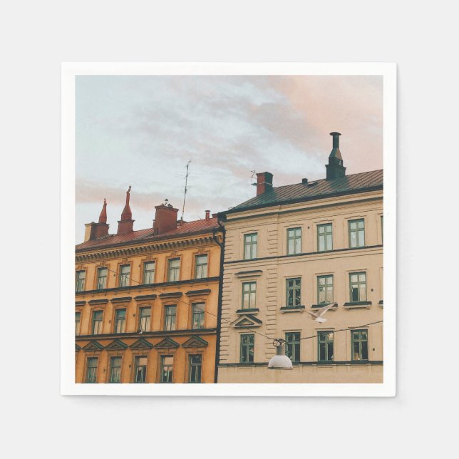 Stockholmer Stadtbild Serviette (Vorderseite)