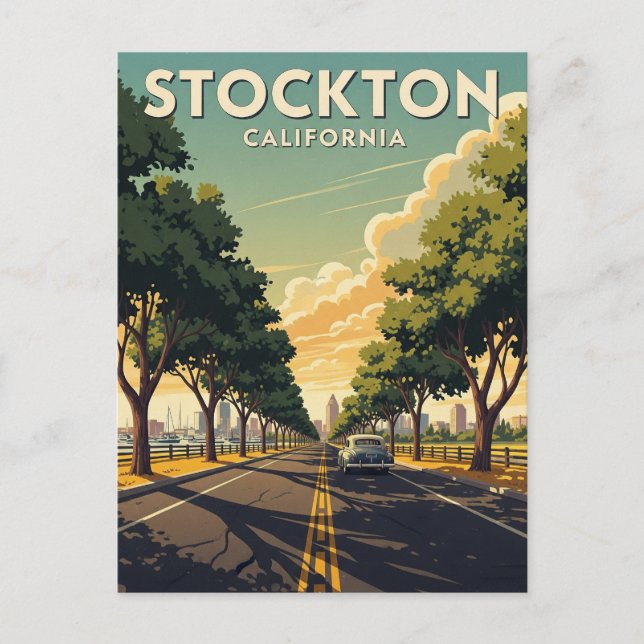 Stockton California Central Valley Postkarte (Vorderseite)