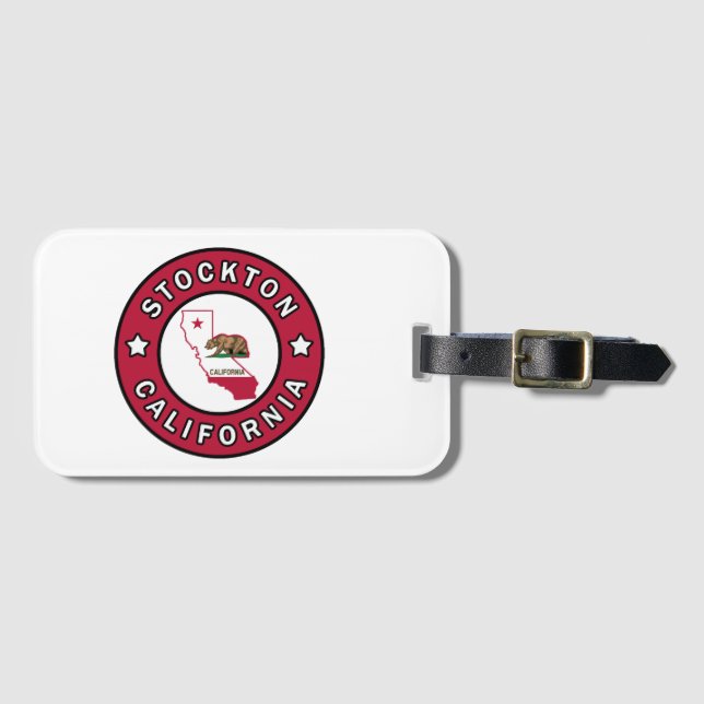 Stockton California Gepäckanhänger (Vorderseite (Horizontal))