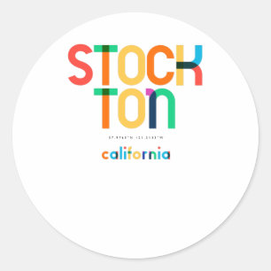 Stockton California Mitte Jahrhundert, Pop Art, Runder Aufkleber