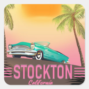 Stockton California USA Quadratischer Aufkleber