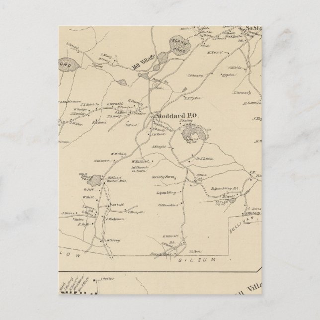 Stoddard, Cheshire Co Postkarte (Vorderseite)