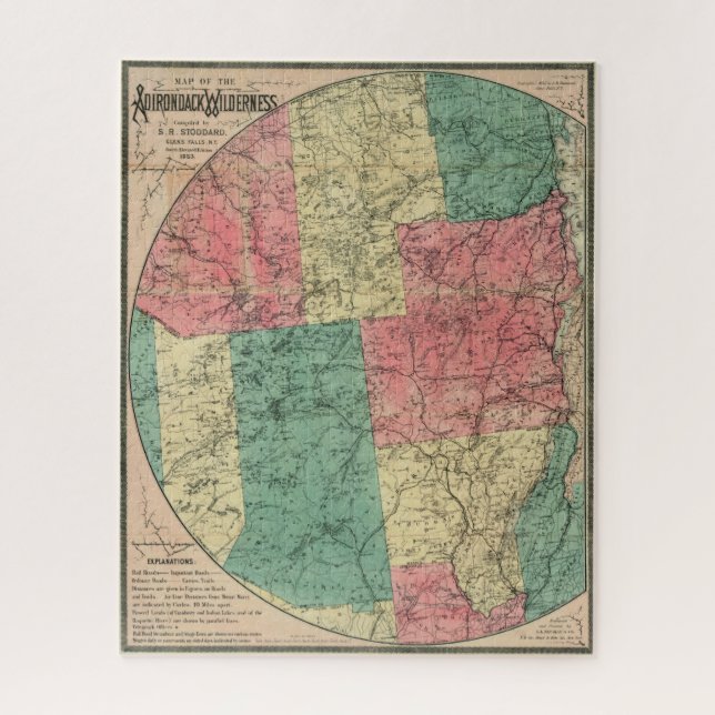 Stoddard's Map of the Adirondack Wilderness, 1883 (Vertikal)