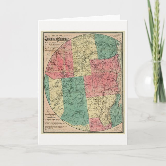 Stoddard's Map of the Adirondack Wilderness, 1883 Karte (Vorderseite)