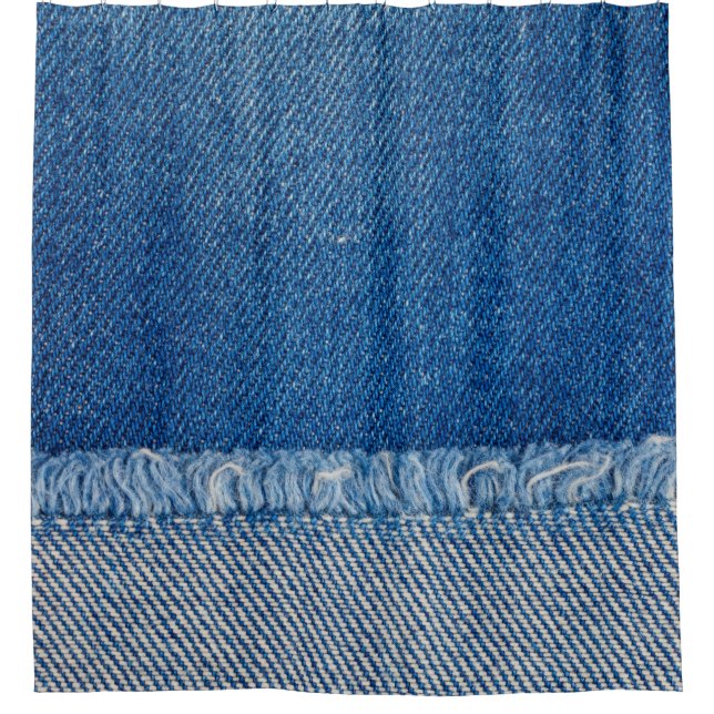 Stoff Blue Jeans Background, Denim Textur Duschvorhang (Vorderseite)