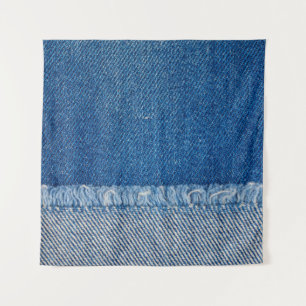Stoff Blue Jeans Background, Denim Textur Wandteppich