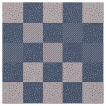 Stoff - Crazy Buffalo Karo in Blau und Taupe