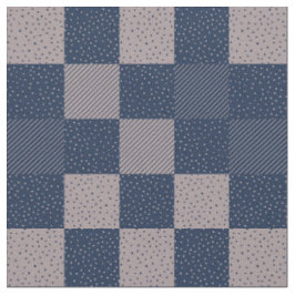 Stoff - Crazy Buffalo Karo in Blau und Taupe