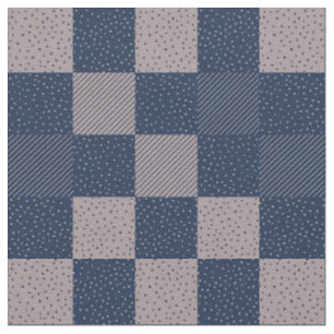 Stoff - Crazy Buffalo Karo in Blau und Taupe