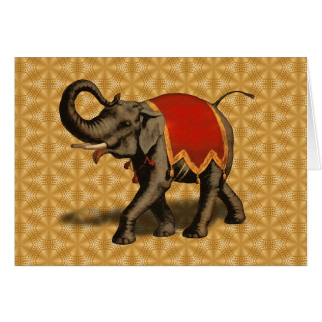 Stoff des indischen Elefant-w/Red (Vorderseite (Horizontal))
