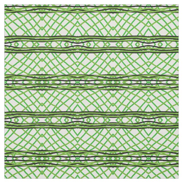 Stoff - grün/schwarz/weiß (Muster)