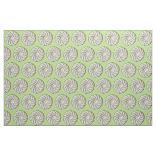 Stoff - Grüne Spirale auf weißer Crochet