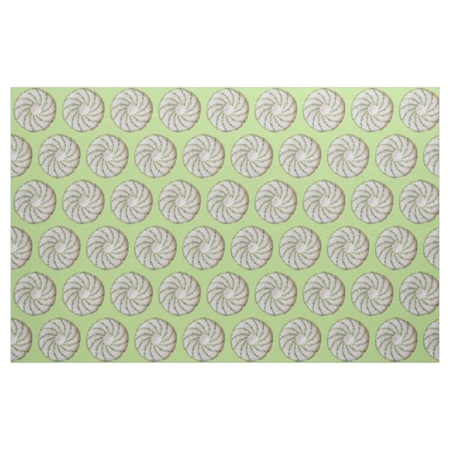 Stoff - Grüne Spirale auf weißer Crochet (Fat Quarter (45,7 x 55,9 cm))