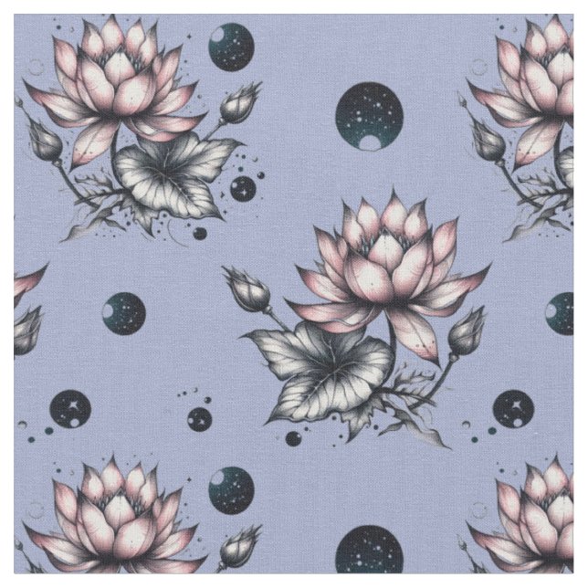 Stoff mit unten gewebten Lotusblumen (Nahaufnahme)