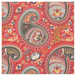 Stoff - rotes Paisleymuster