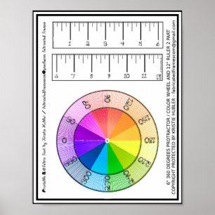 Stoff Schrift 12 Zoll Lineal & Winkelmesser Farbkr Poster