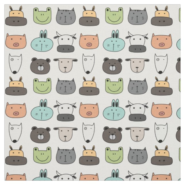 Stoff - Tiergesichter (Muster)