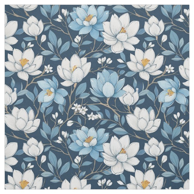Stoffe aus blau und weiß Tulips (Muster)