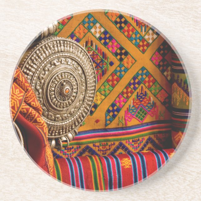 Stoffe, Bhutan Sandstein Untersetzer (Vorne)