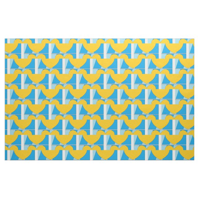 Stoffe, blau mit gelben Herzen Stoff (Fat Quarter (45,7 x 55,9 cm))