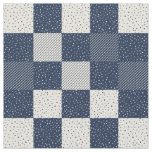 Stoffe - Crazy Buffalo Karo in Blau und Creme