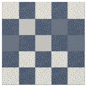 Stoffe - Crazy Buffalo Karo in Blau und Creme