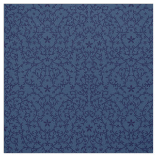 Stoffe mit dunkelblauer botanischer Ornament