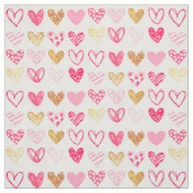 Stoffe - Rosa und goldene Lieben
