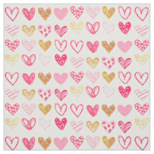 Stoffe - Rosa und goldene Lieben