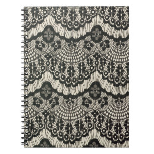 Stoffe Spitzen-Ornament auf Weiß. Notizblock