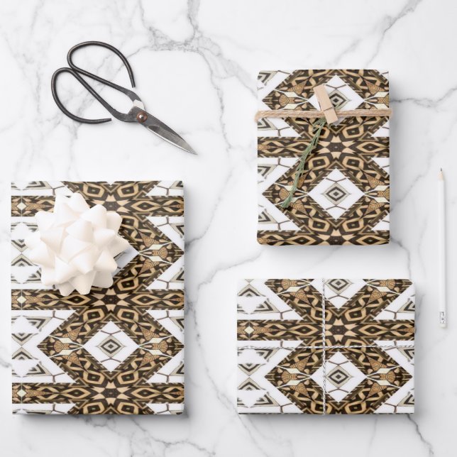 Stoffmuster Geschenkpapier Set (Vorderseite)