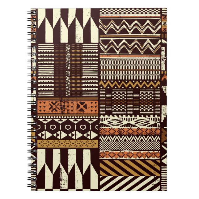 Stoffpatchwork im afrikanischen Stammesstil abstra Notizblock (Vorderseite)
