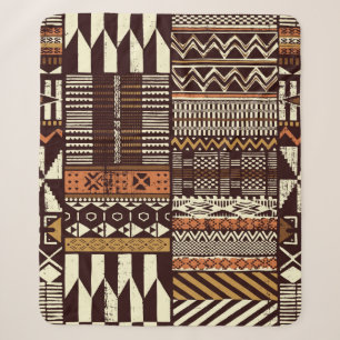 Stoffpatchwork im afrikanischen Stammesstil abstra Sherpadecke