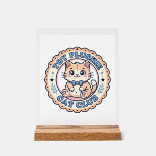 Stoffspielzeug Katze Süße Katze T-Shirt Design - S Acrylschild