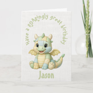Stofftier-Drache Geburtstag eines jungen Kindes Karte