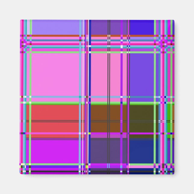 Stofftuchfarben Quadrate Magnet (Vorne)