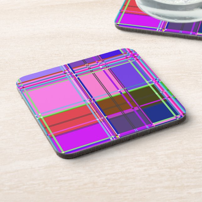 Stofftuchfarben Quadrate Untersetzer (Linke Seite)