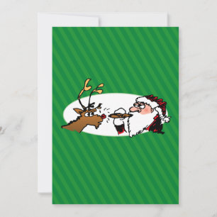 Stogie Smoking Santa Funny Green Strip Weihnachten