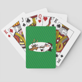 Stogie Smoking Santa Funny Green Strip Weihnachten Spielkarten