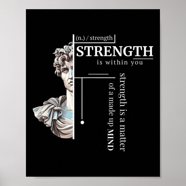 Stoic Discipline Philosophy Positive Mindset Stren Poster (Vorne)