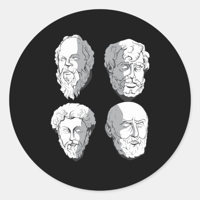Stoic Philosophen Runder Aufkleber (Vorderseite)