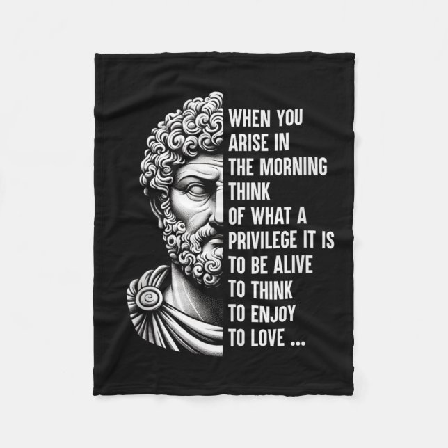 Stoic Philosopher Marcus Aurelius Shirt Motivation Fleecedecke (Vorderseite)