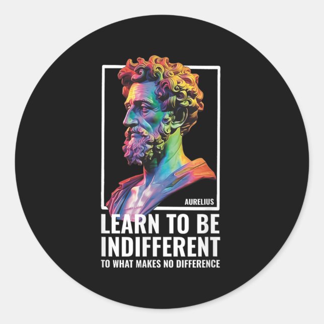 Stoic Philosopher Wisdom Marcus Aurelius Philosoph Runder Aufkleber (Vorderseite)