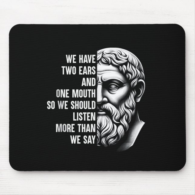 Stoic Philosopher Zeno of Citium Quote Motivationa Mousepad (Vorne)