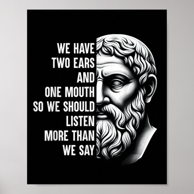 Stoic Philosopher Zeno of Citium Quote Motivationa Poster (Vorne)