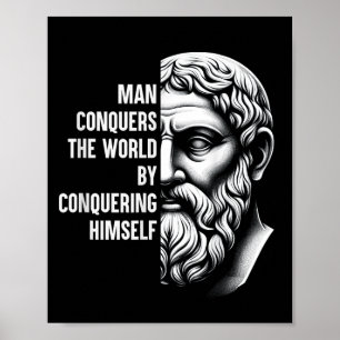 Stoic Philosopher Zeno of Citium Quote Motivationa Poster
