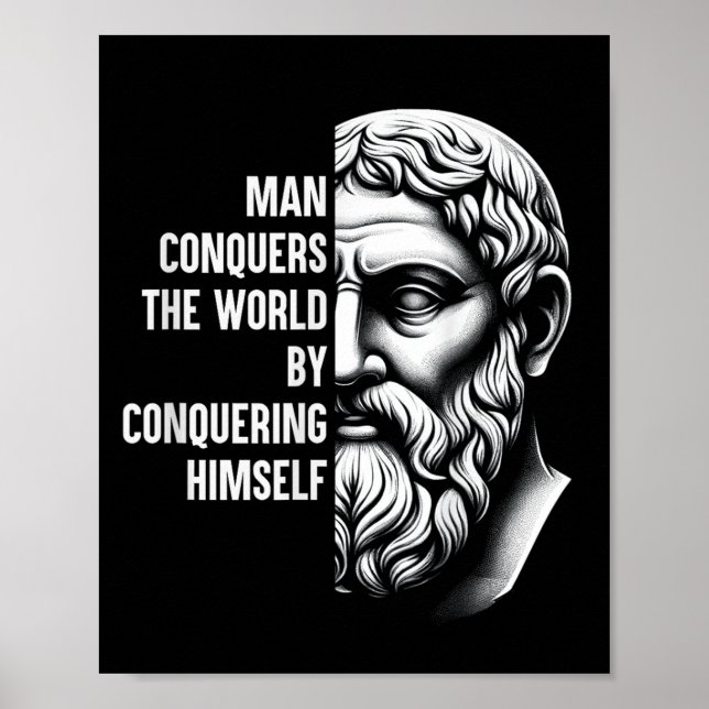Stoic Philosopher Zeno of Citium Quote Motivationa Poster (Vorne)